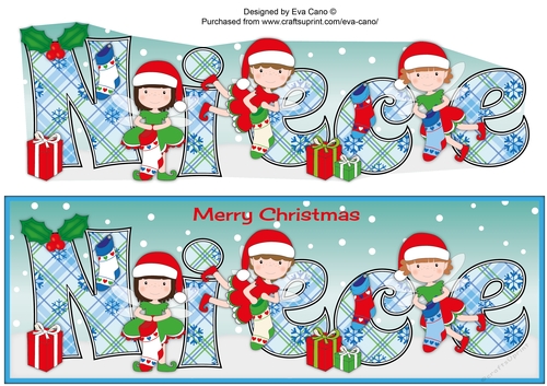 Christmas Fairies with Christmas Stockings NIECE large dl 3