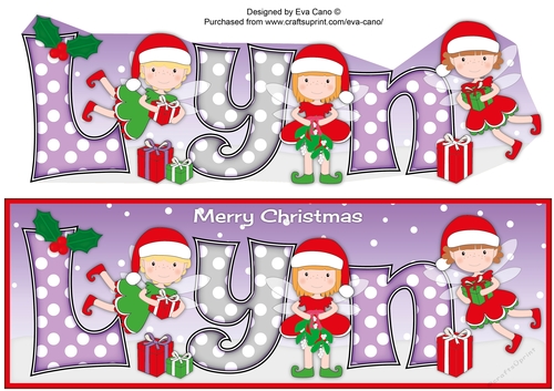 Christmas Fairies with presents LYN large dl
