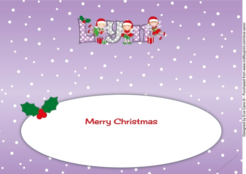 Christmas Fairies with presents LYN large dl insert