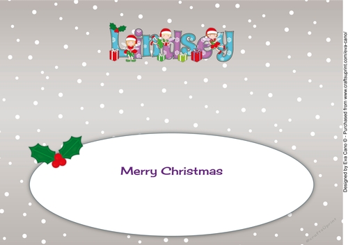 Christmas Fairies with presents LINDSEY large dl insert