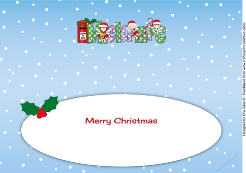 Christmas Fairies with letters to Santa MELANIE large dl insert