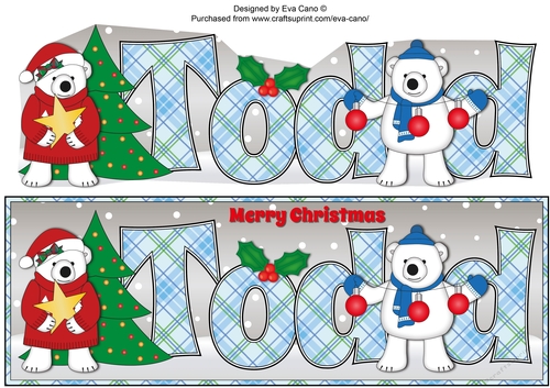 Monty and Luna Polar Bears decorating the Christmas tree TODD large dl