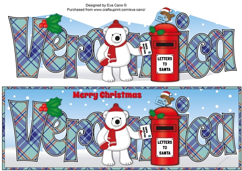 Monty Polar Bear letter to Santa VERONICA large dl