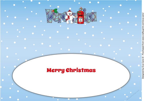 Monty Polar Bear letter to Santa VERONICA large dl insert