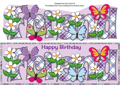 Flowers and Funny Butterflies FRIEND large dl 3