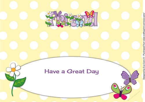 Flowers and Funny Butterflies FRIEND large dl insert