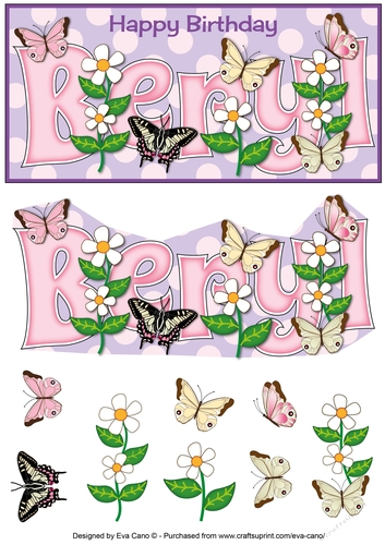 Flowers and Butterflies BERYL dl