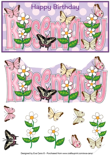 Flowers and Butterflies ROSEMARY dl