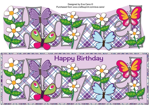 Flowers and Funny Butterflies HAZEL large dl