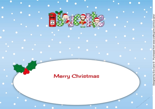 Christmas Fairies with letters to Santa YVETTE large dl insert