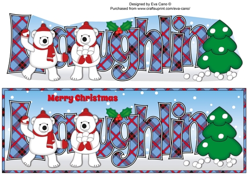 Monty Polar Bear and friend decorating the Christmas tree LAUGHLIN large dl