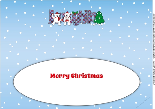 Monty Polar Bear and friend decorating the Christmas tree LAUGHLIN large dl insert