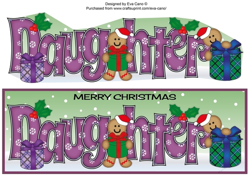 Gingerbread men with presents DAUGHTER large dl