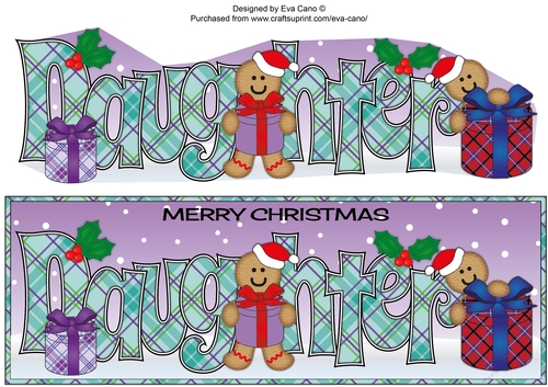 Gingerbread men with presents DAUGHTER large dl 3
