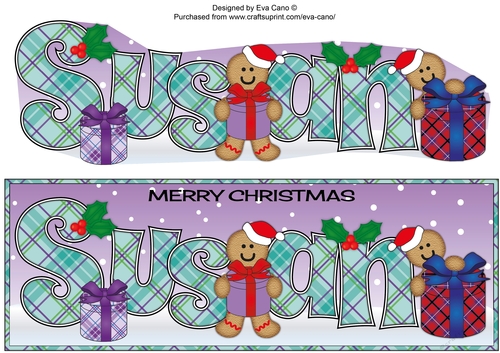 Gingerbread men with presents SUSAN large dl