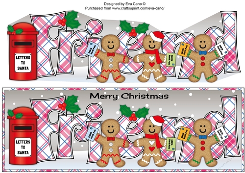 Gingerbread men with letters to Santa FRIEND large dl