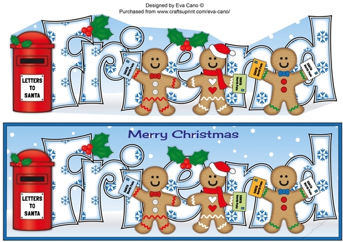 Gingerbread men with letters to Santa FRIEND large dl 2