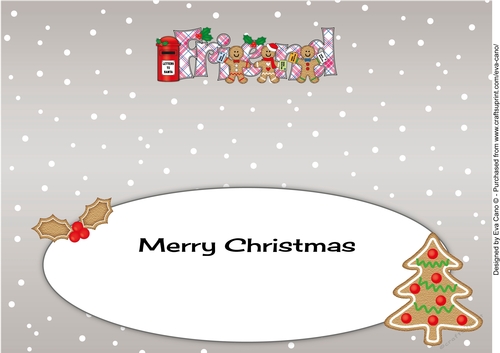 Gingerbread men with letters to Santa FRIEND large dl insert