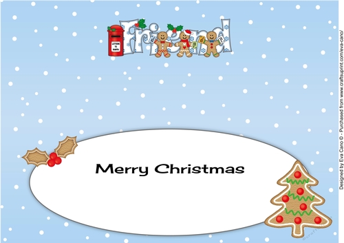 Gingerbread men with letters to Santa FRIEND large dl 2 insert