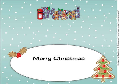 Gingerbread men with letters to Santa FRIEND large dl 3 insert