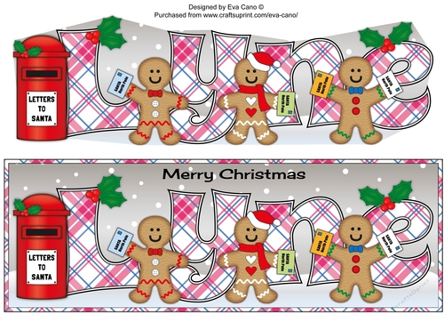 Gingerbread men with letters to Santa LYNE large dl