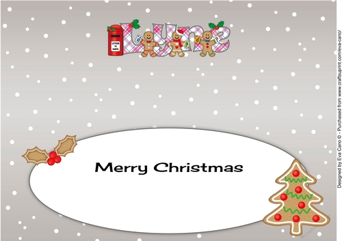 Gingerbread men with letters to Santa LYNE large dl insert