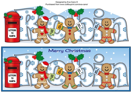Gingerbread men with letters to Santa ROBIN large dl