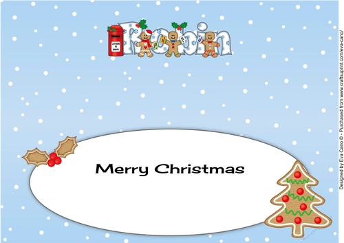 Gingerbread men with letters to Santa ROBIN large dl insert