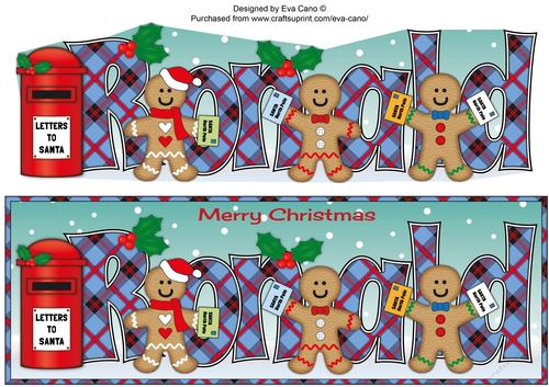 Gingerbread men with letters to Santa RONALD large dl