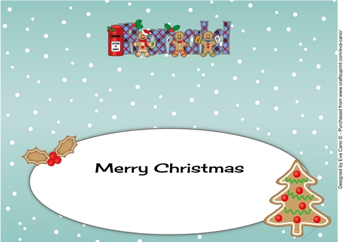 Gingerbread men with letters to Santa RONALD large dl insert