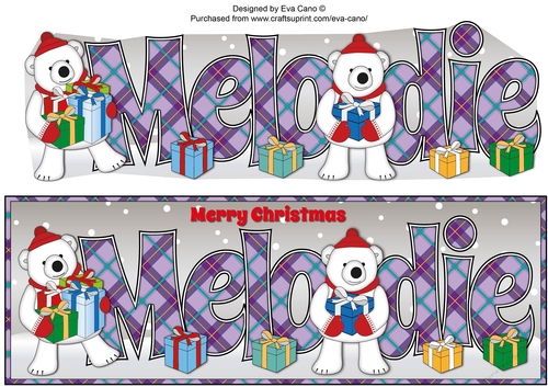 Monty Polar Bear and friend with presents MELODIE large dl