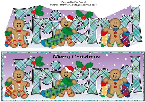Gingerbread men with Christmas stockings FRIEND large dl