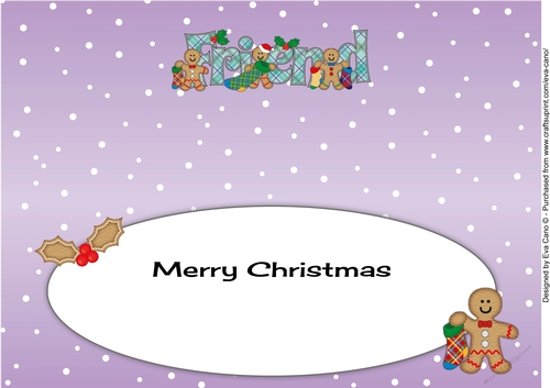 Gingerbread men with Christmas stockings FRIEND large dl insert