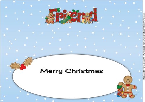 Gingerbread men with Christmas stockings FRIEND large dl 2 insert