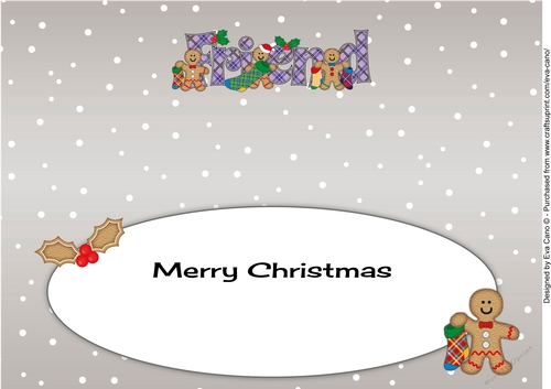 Gingerbread men with Christmas stockings FRIEND large dl 3 insert