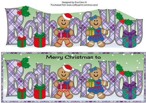 Gingerbread Couple with presents BOTH OF YOU large dl