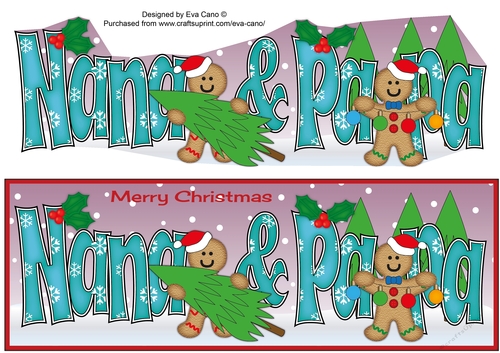 Gingerbread men with Christmas Trees NANA & PAPA large dl 2