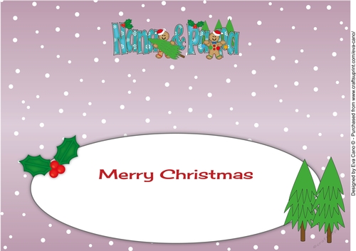 Gingerbread men with Christmas Trees NANA & PAPA large dl 2 insert