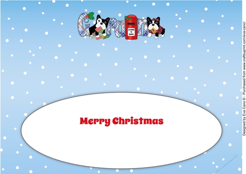 Christmas Freddie and Daisy French Bulldogs letters to Santa GRAN large dl 2 insert