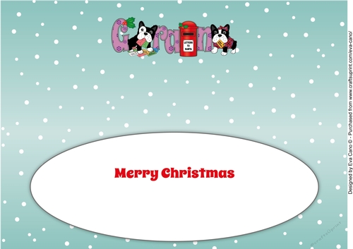 Christmas Freddie and Daisy French Bulldogs letters to Santa GRAN large dl 3 insert
