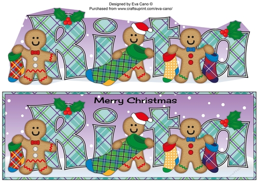 Gingerbread men with Christmas stockings RITA large dl