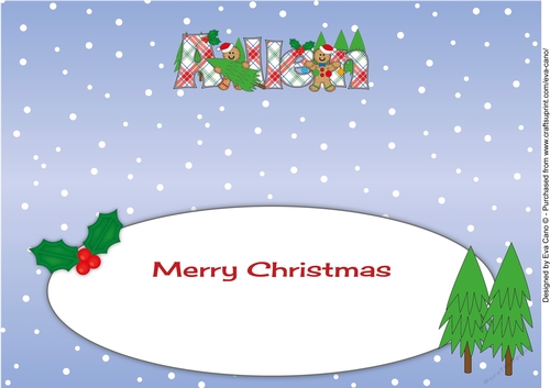Gingerbread men with Christmas Trees ALLEN large dl insert