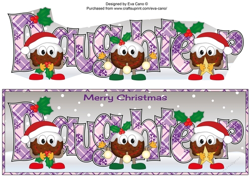 Crazy Christmas Puddings with Christmas decorations DAUGHTER large dl