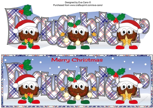 Crazy Christmas Puddings with Christmas decorations DAUGHTER large dl 2