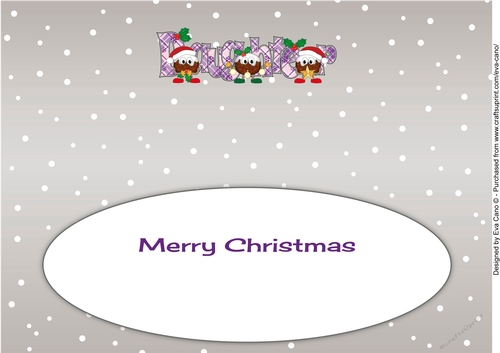 Crazy Christmas Puddings with Christmas decorations DAUGHTER large dl insert