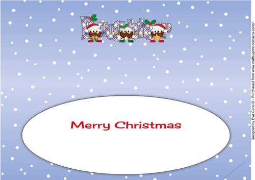 Crazy Christmas Puddings with Christmas decorations DAUGHTER large dl 2 insert