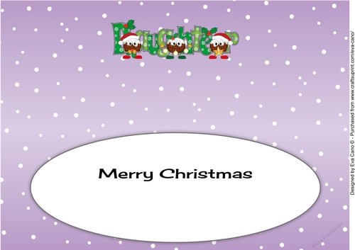 Crazy Christmas Puddings with Christmas decorations DAUGHTER large dl 3 insert