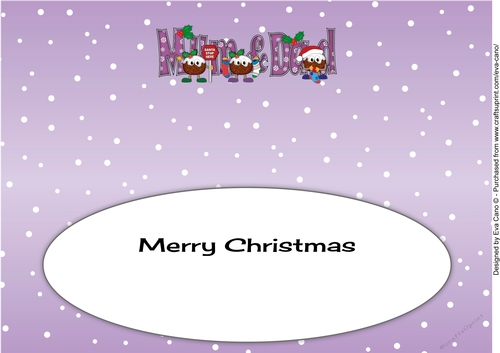 Crazy Christmas Puddings with Christmas stockings MUM & DAD large dl 3 insert