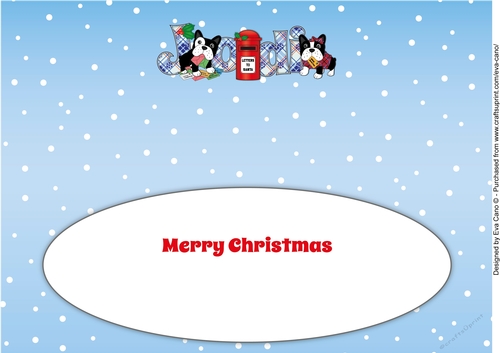 Christmas Freddie and Daisy French Bulldogs letters to Santa JODI large dl insert