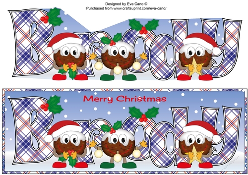 Crazy Christmas Puddings with Christmas decorations BRODY large dl